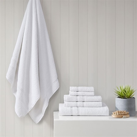 510 Design White 100 Percent Turkish Cotton Towel Set, 6 Piece 5DS73-0232